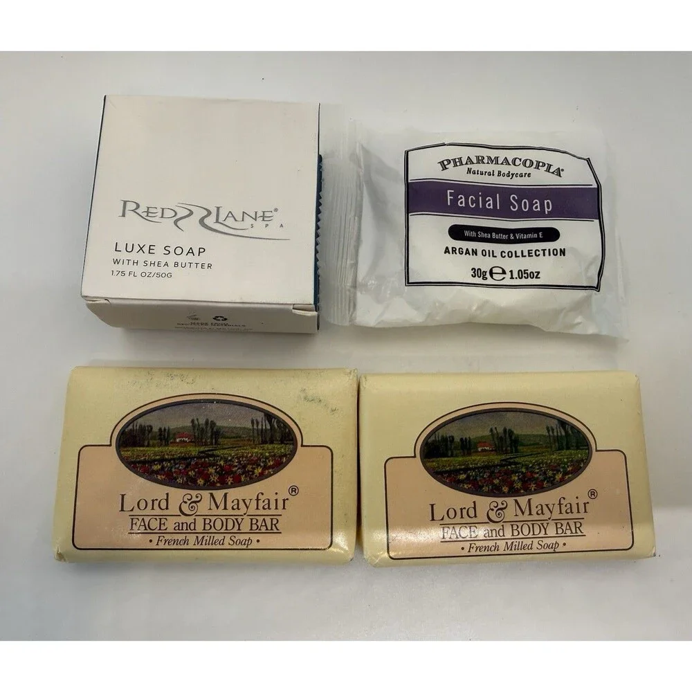 2‎ Vintage Lord & Mayfair Face Body Bar French 1987, Red Lane, Pharmacopia Soap